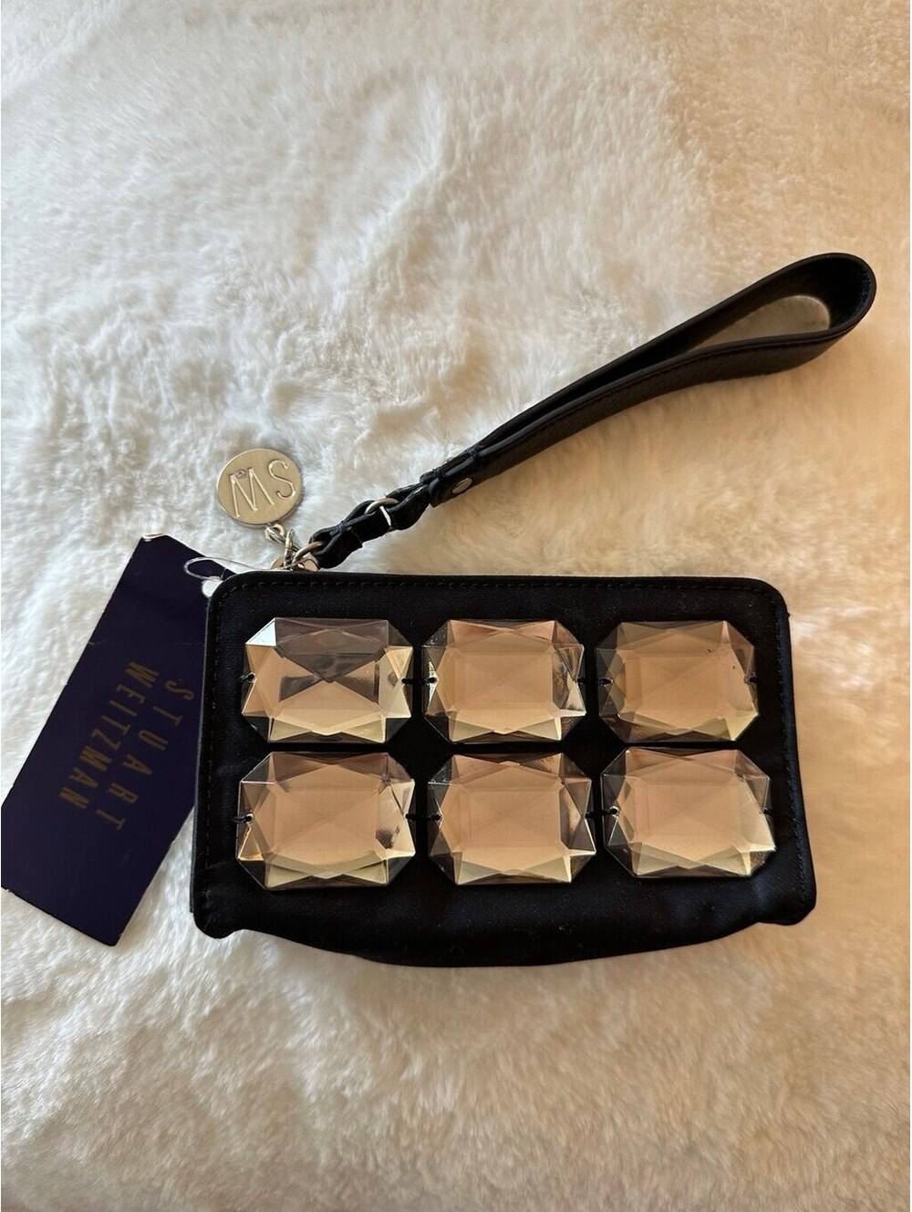NWT Stuart Weitzman Big Jeweled Wristlet